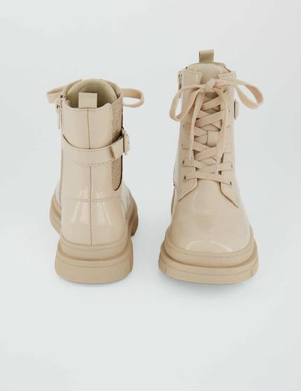 Solid Lace-Up Ankle Boots price in UAE, Noon UAE