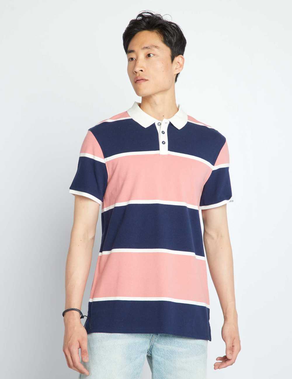 Buy Striped cotton piqué polo shirt Online in Dubai & the UAE