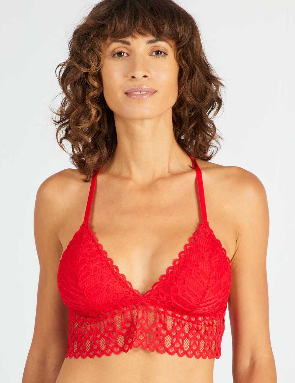 Buy Lace triangle bra with decorative jewel detail Online in Dubai