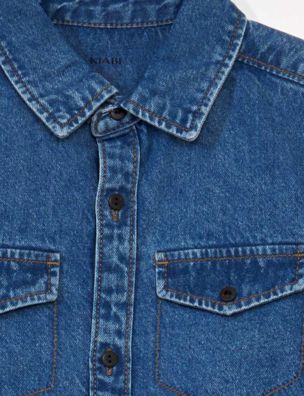 Denim shirt clearance without collar