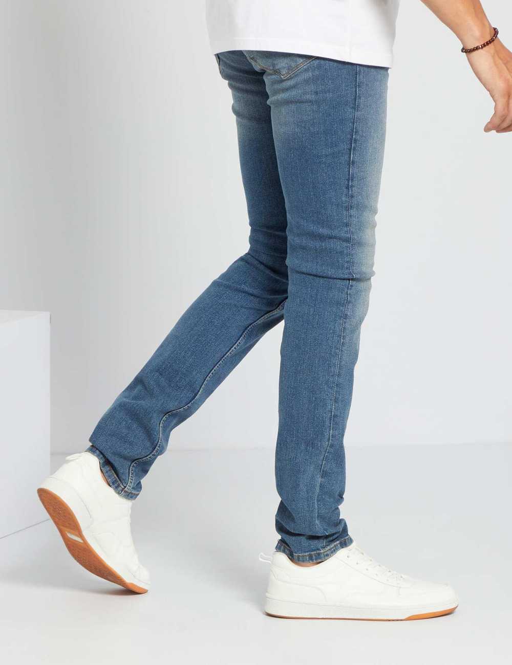 ASOS DESIGN boyfriend jeans in mid wash with lace hem, ASOS