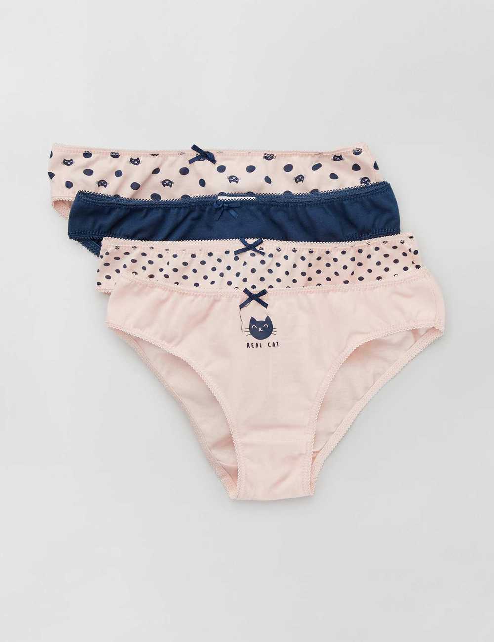 Buy Jersey briefs with pretty bow - Pack of 4 Online in Dubai