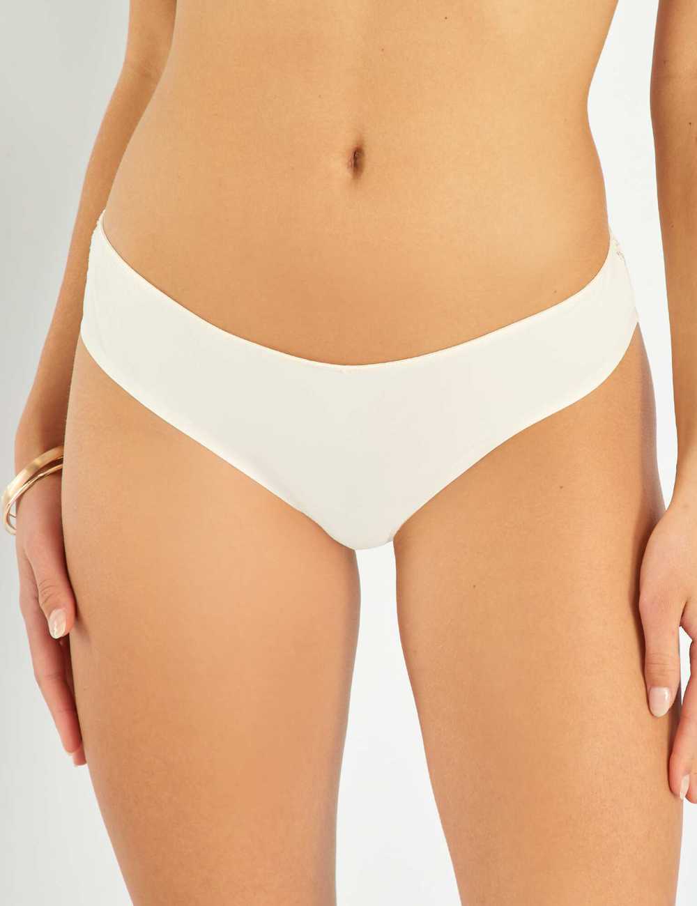 White microfibre and lace tanga, Women's panties