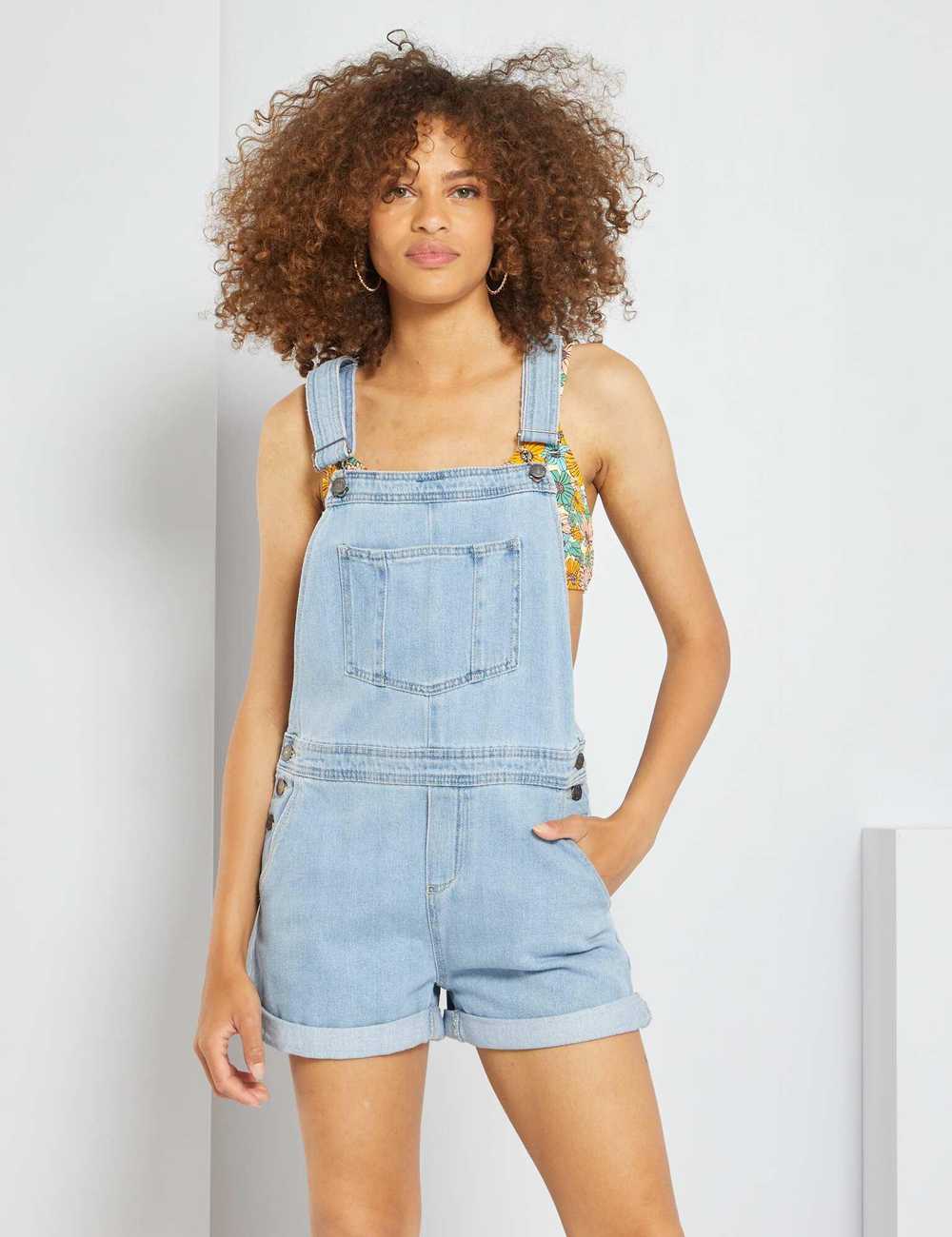 Shop Full Length Denim Dungarees with Button Closure Online | Max UAE