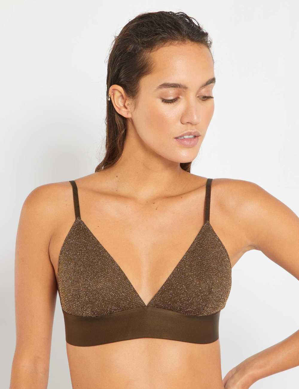 Knitted triangle bra