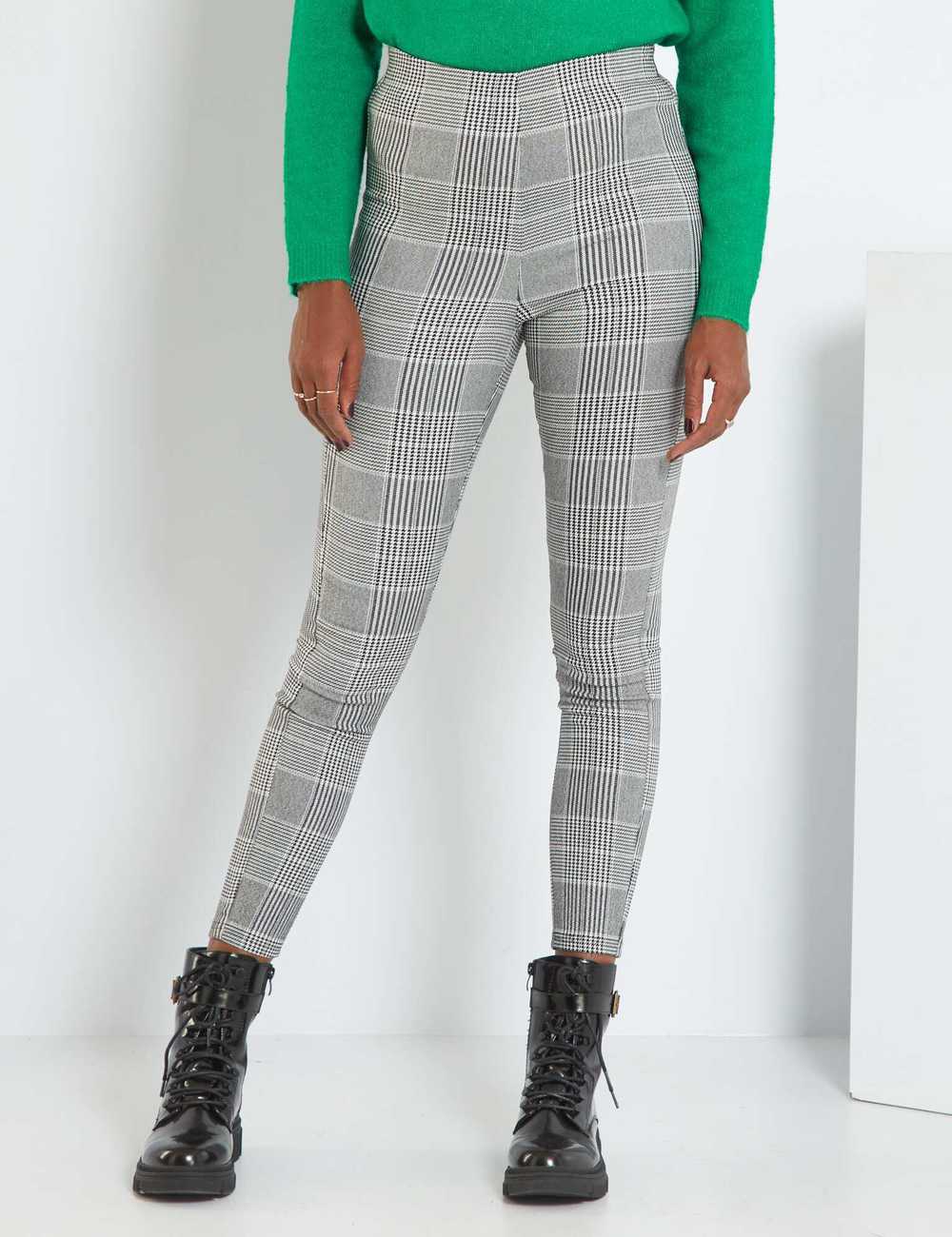 Blue Check High waisted Leggings – SoWhat